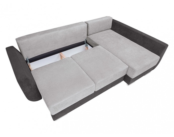 Rohová sedačka s rozkladom Largo Lux L/P - svetlosivá / tmavosivá / žltá