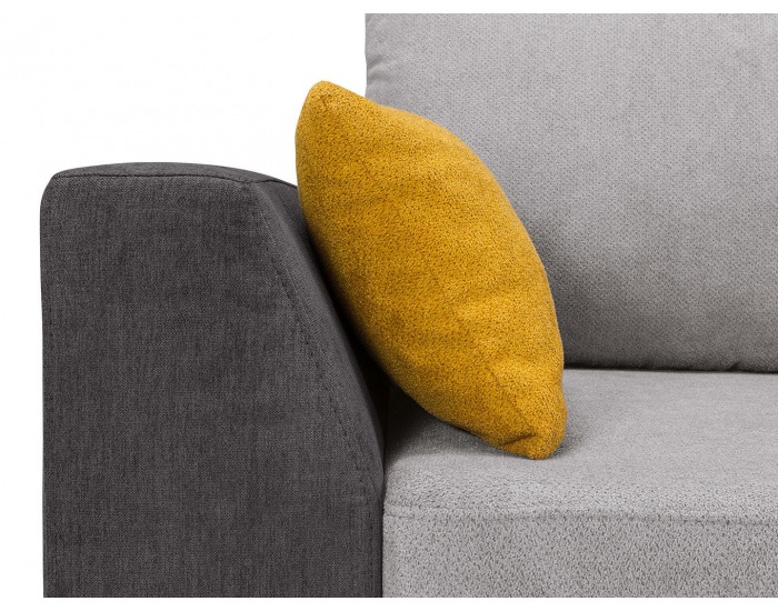 Rohová sedačka s rozkladom Largo Lux L/P - svetlosivá / tmavosivá / žltá