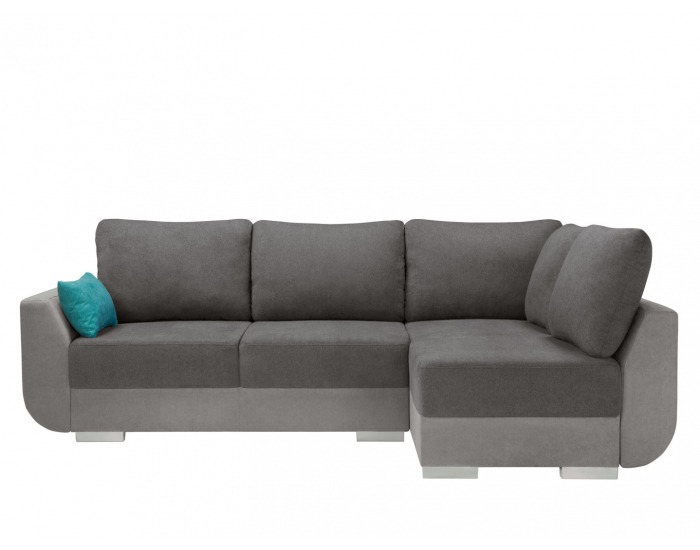 Rohová sedačka s rozkladom Largo Lux L/P - tmavosivá / sivá / tyrkysová