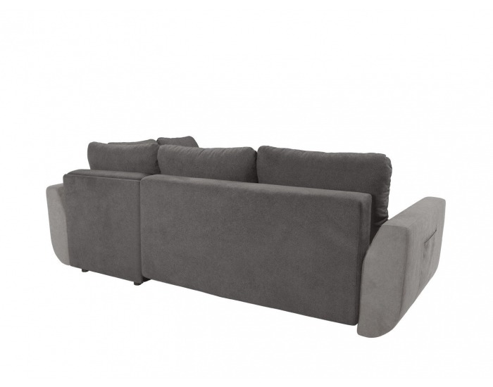 Rohová sedačka s rozkladom Largo Lux L/P - tmavosivá / sivá / tyrkysová