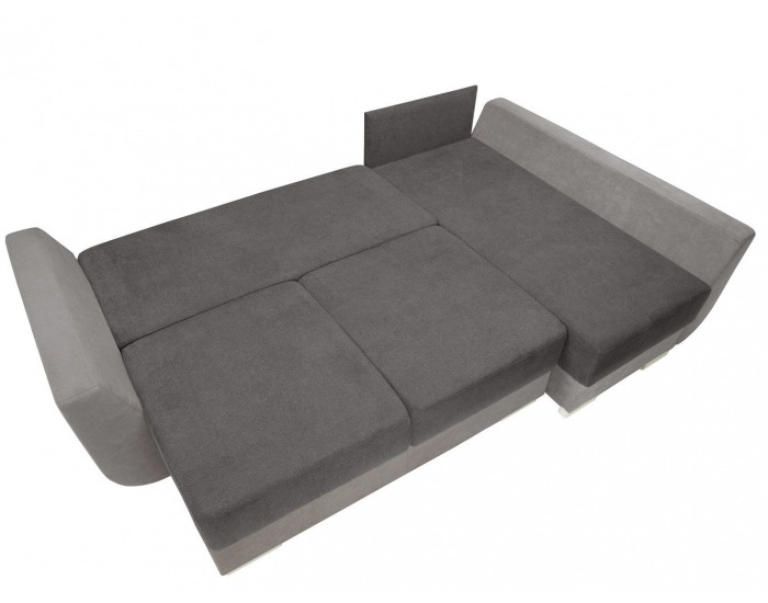 Rohová sedačka s rozkladom Largo Lux L/P - tmavosivá / sivá / tyrkysová