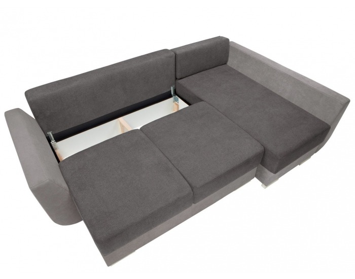 Rohová sedačka s rozkladom Largo Lux L/P - tmavosivá / sivá / tyrkysová