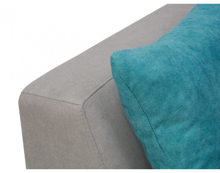 Rohová sedačka s rozkladom Largo Lux L/P - tmavosivá / sivá / tyrkysová