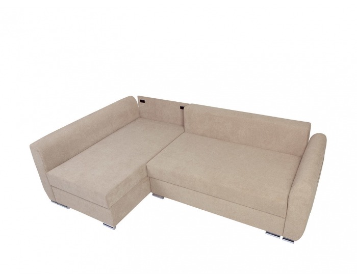 Rohová sedačka s rozkladom a úložným priestorom Leon Lux L/P - krémová