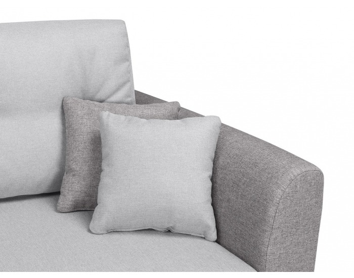 Rohová sedačka s rozkladom a úložným priestorom Leon Lux L/P - svetlosivá / tmavosivá