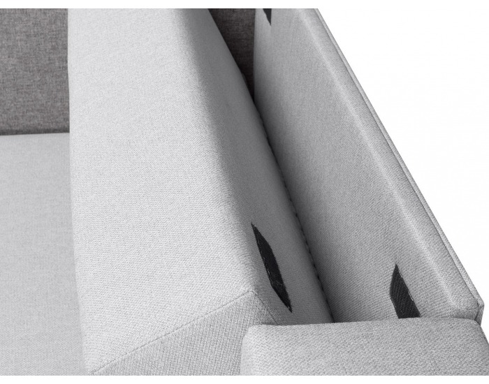 Rohová sedačka s rozkladom a úložným priestorom Leon Lux L/P - svetlosivá / tmavosivá