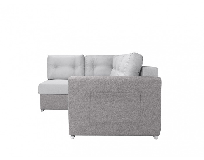 Rohová sedačka s rozkladom a úložným priestorom Leon Lux L/P - svetlosivá / tmavosivá