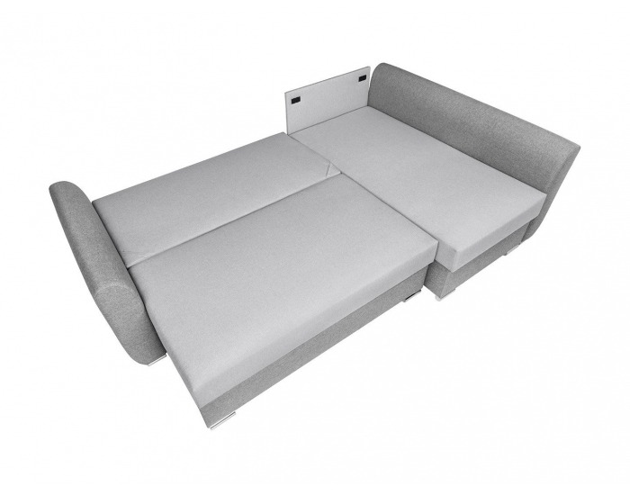 Rohová sedačka s rozkladom a úložným priestorom Leon Lux L/P - svetlosivá / tmavosivá