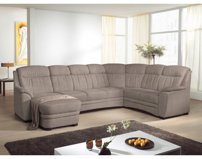 Rohová sedačka U s rozkladom a úložným priestorom Lima U P - hnedá