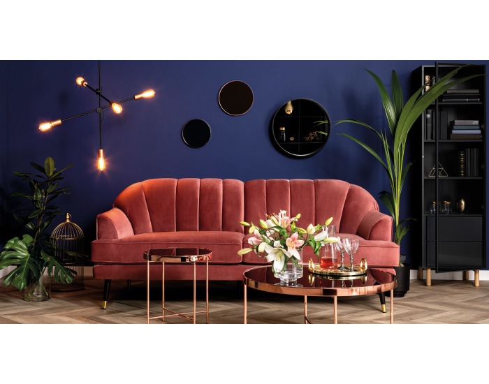 Pohovka Lisera - tmavoružová