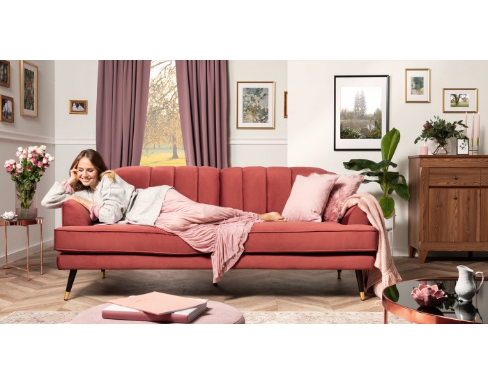 Pohovka Lisera - tmavoružová