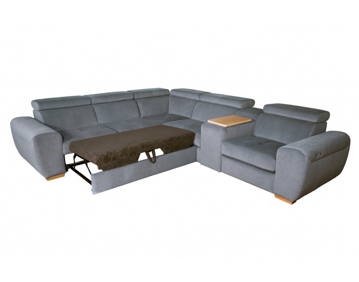 Rohová sedačka s rozkladom a úložným priestorom Living L - sivá