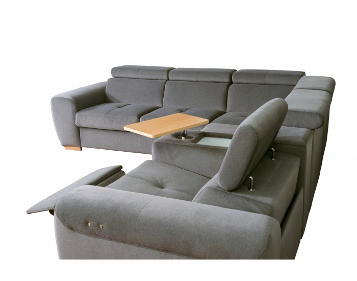 Rohová sedačka s rozkladom a úložným priestorom Living L - sivá