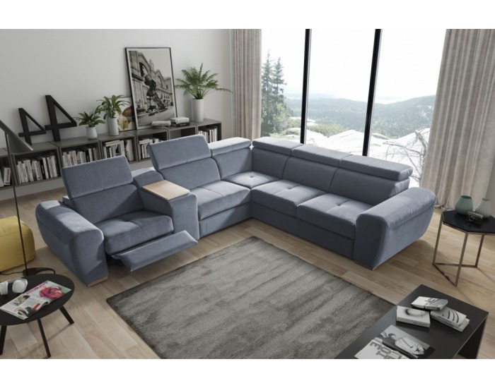 Rohová sedačka s rozkladom a úložným priestorom Living P - sivá