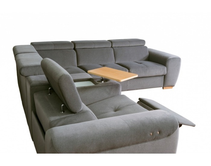 Rohová sedačka s rozkladom a úložným priestorom Living P - sivá