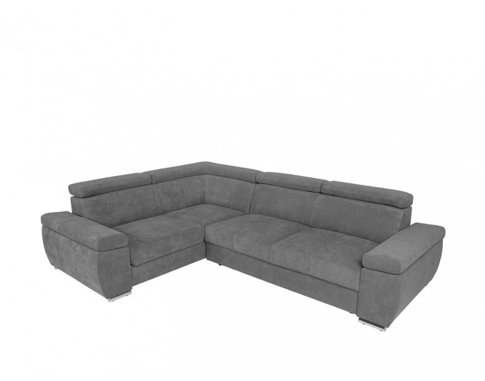 Rohová sedačka s rozkladom a úložným priestorom Loft L - sivá