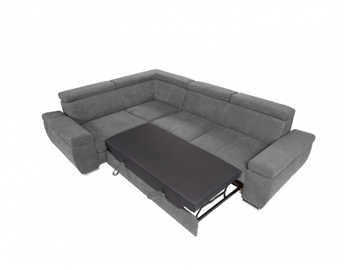 Rohová sedačka s rozkladom a úložným priestorom Loft L - sivá