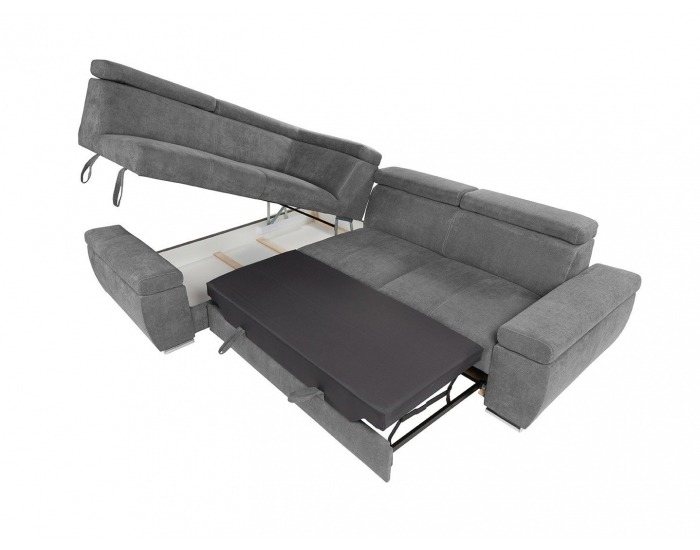 Rohová sedačka s rozkladom a úložným priestorom Loft L - sivá