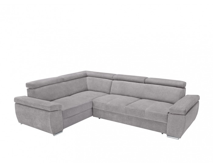 Rohová sedačka s rozkladom a úložným priestorom Loft L - svetlosivá