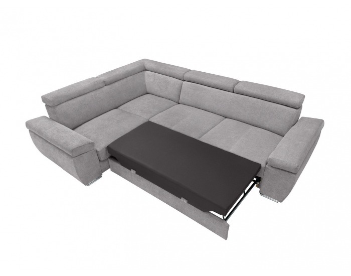 Rohová sedačka s rozkladom a úložným priestorom Loft L - svetlosivá