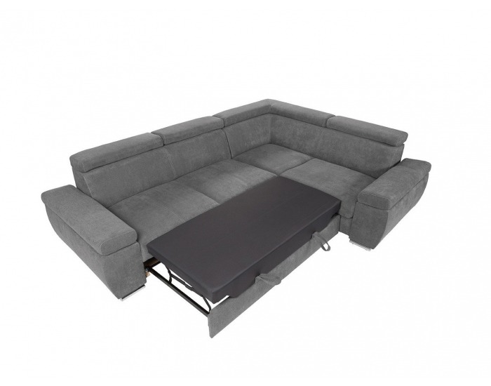 Rohová sedačka s rozkladom a úložným priestorom Loft P - sivá