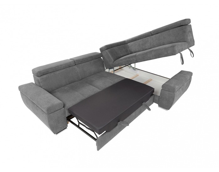 Rohová sedačka s rozkladom a úložným priestorom Loft P - sivá