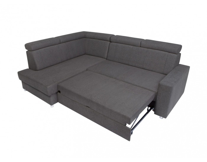 Rohová sedačka s rozkladom a úložným priestorom Lone L - grafitová