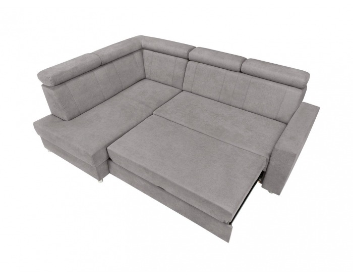 Rohová sedačka s rozkladom a úložným priestorom Lone L - sivá