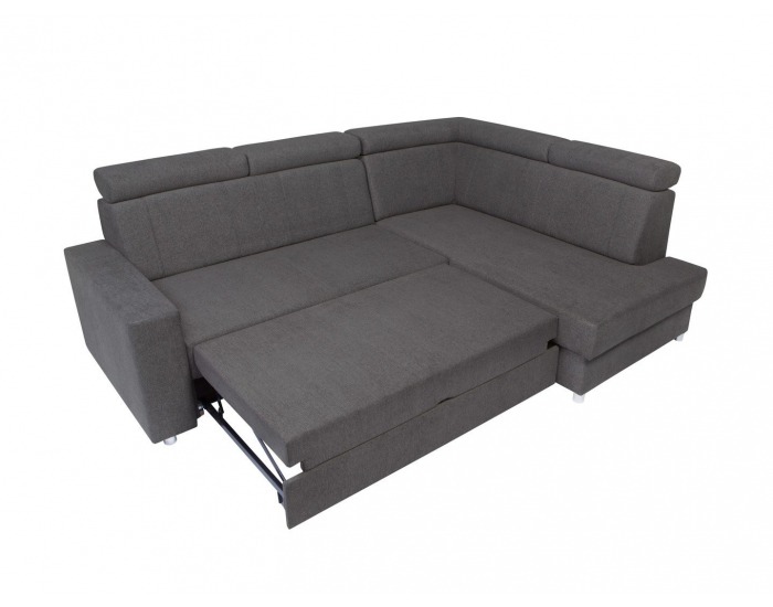 Rohová sedačka s rozkladom a úložným priestorom Lone P - grafitová