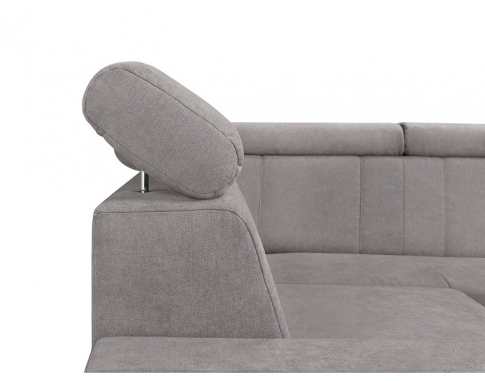 Rohová sedačka s rozkladom a úložným priestorom Lone P - sivá