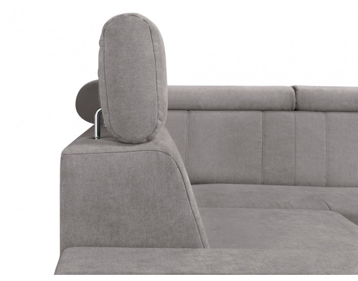 Rohová sedačka s rozkladom a úložným priestorom Lone P - sivá