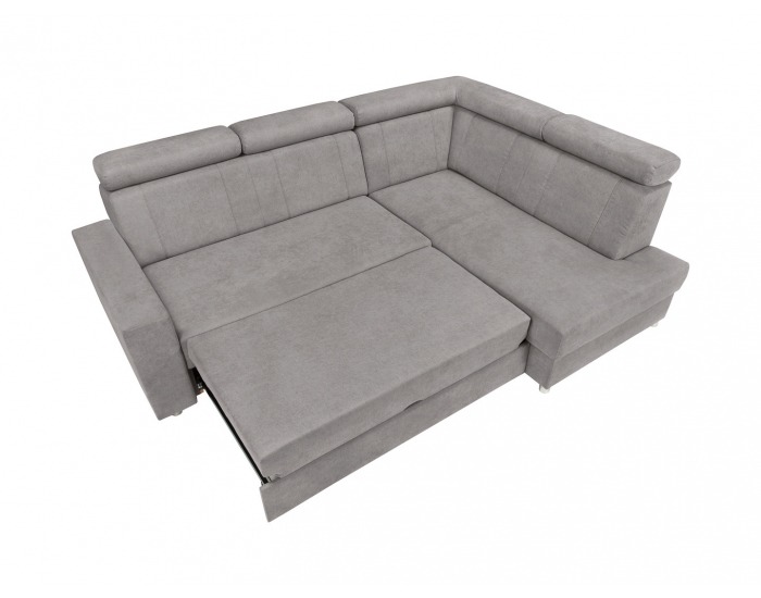 Rohová sedačka s rozkladom a úložným priestorom Lone P - sivá
