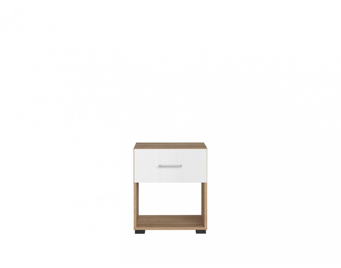 Nočný stolík Lurs KOM1S - dub riviera / biely lesk