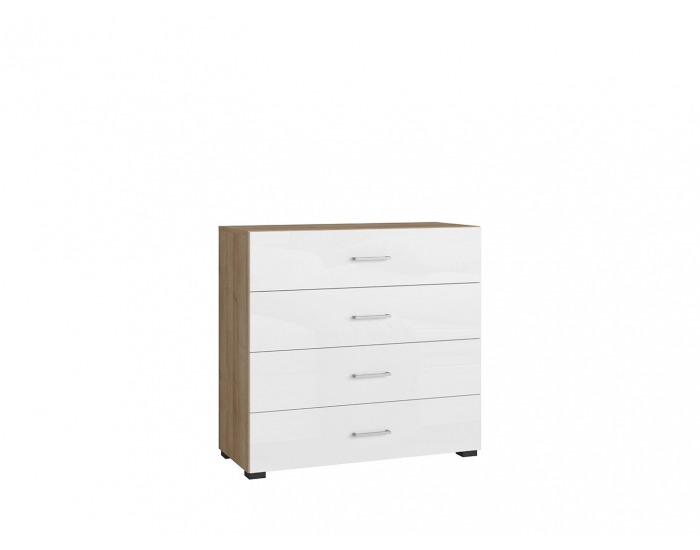 Komoda Lurs KOM4S - dub riviera / biely lesk