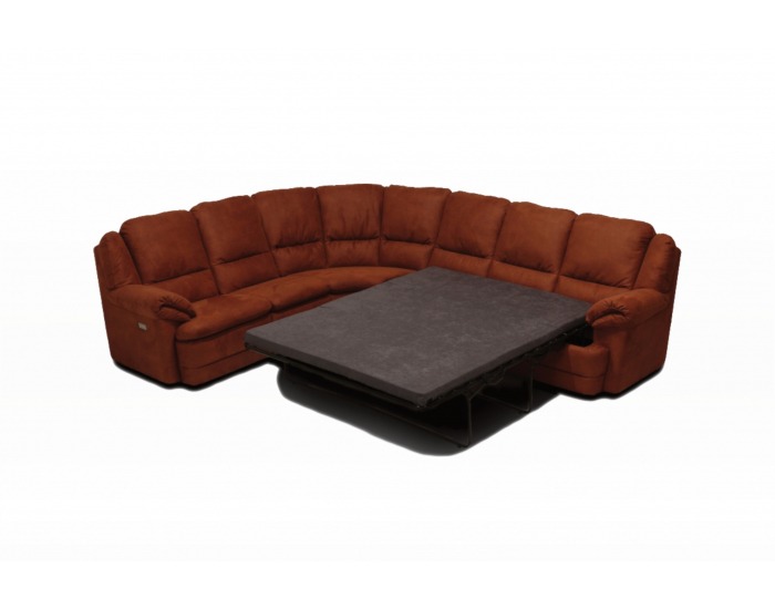 Rohová sedačka s rozkladom Luxor L - hnedá