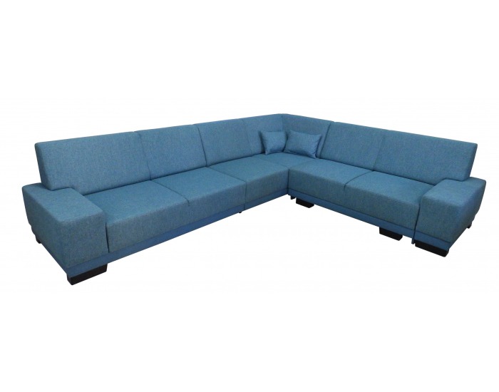 Rohová sedačka s rozkladom Marcel 3R P - tyrkysová / wenge