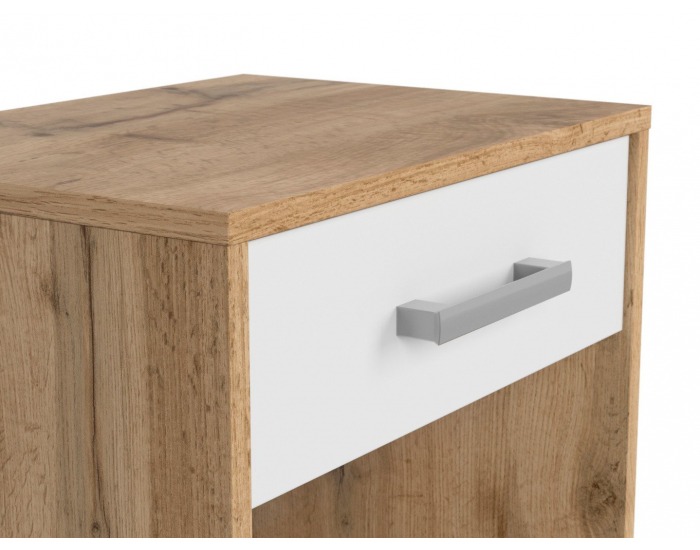 Nočný stolík Matos KOM1S - dub wotan / biela