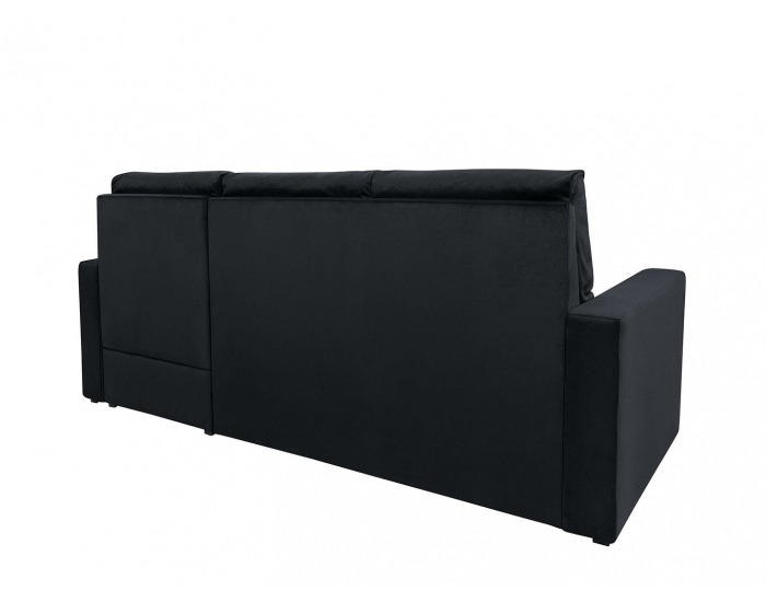 Rohová sedačka s rozkladom a úložným priestorom Morant L/P - čierna