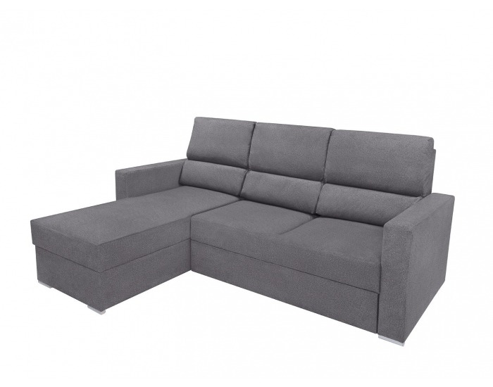 Rohová sedačka s rozkladom a úložným priestorom Morant L/P - sivá