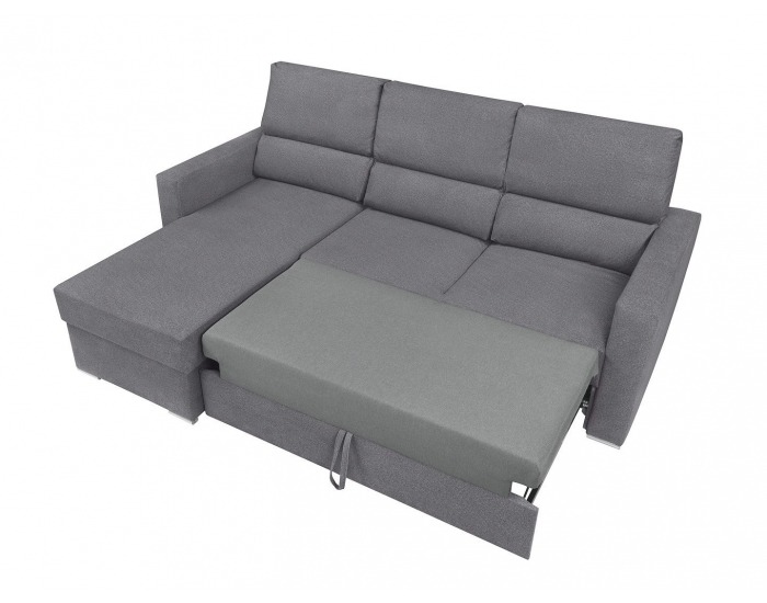 Rohová sedačka s rozkladom a úložným priestorom Morant L/P - sivá