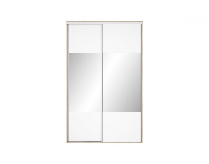 Šatníková skriňa s posuvnými dverami a zrkadlom Nadir 150 - dub sonoma / biela