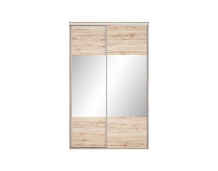 Šatníková skriňa s posuvnými dverami a zrkadlom Nadir 180 - dub san remo svetlý