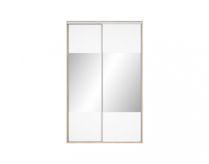 Šatníková skriňa s posuvnými dverami a zrkadlom Nadir 180 - dub sonoma / biela