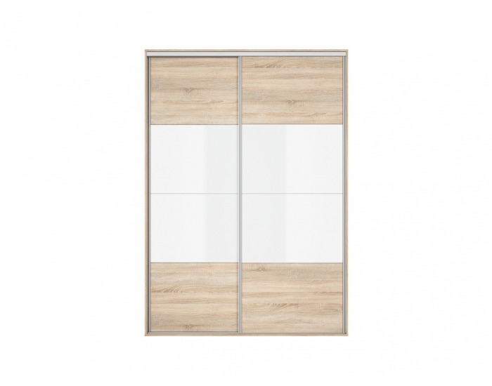 Šatníková skriňa s posuvnými dverami Nadir 180 - dub sonoma / biely lesk