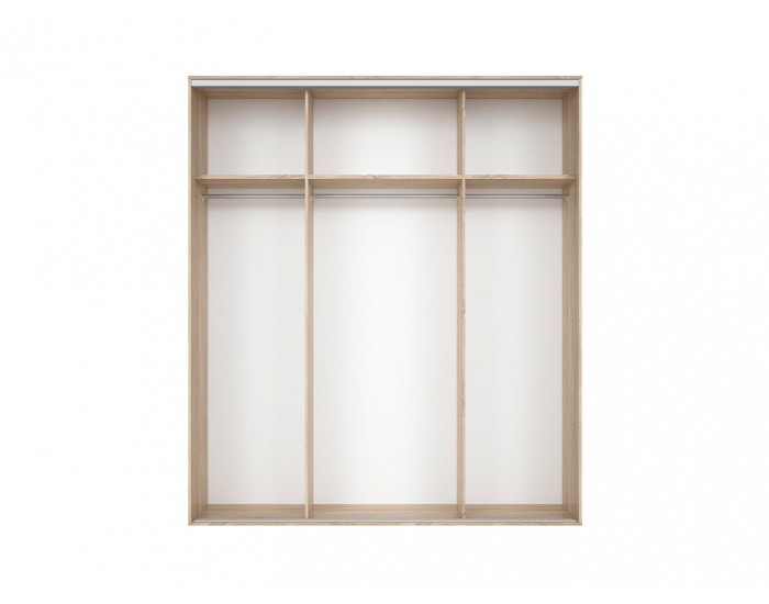 Šatníková skriňa s posuvnými dverami a zrkadlom Nadir 210 - dub san remo svetlý