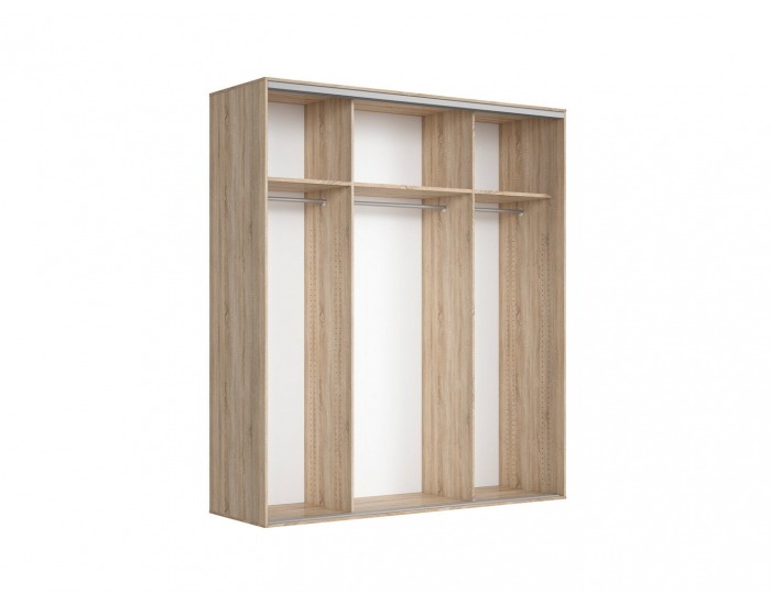 Šatníková skriňa s posuvnými dverami a zrkadlom Nadir 210 - dub san remo svetlý