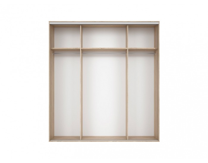 Šatníková skriňa s posuvnými dverami a zrkadlom Nadir 220 - dub san remo svetlý / biela