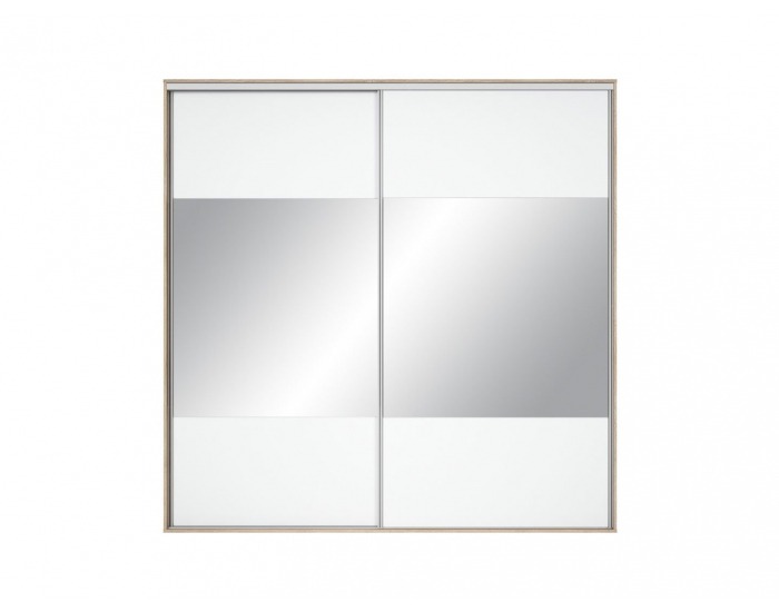 Šatníková skriňa s posuvnými dverami a zrkadlom Nadir 230 - dub sonoma / biela