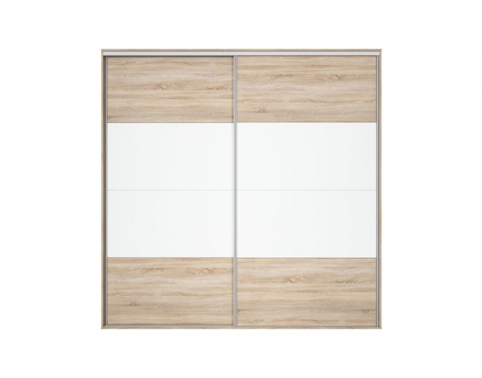 Šatníková skriňa s posuvnými dverami Nadir 240 - dub sonoma / biely lesk