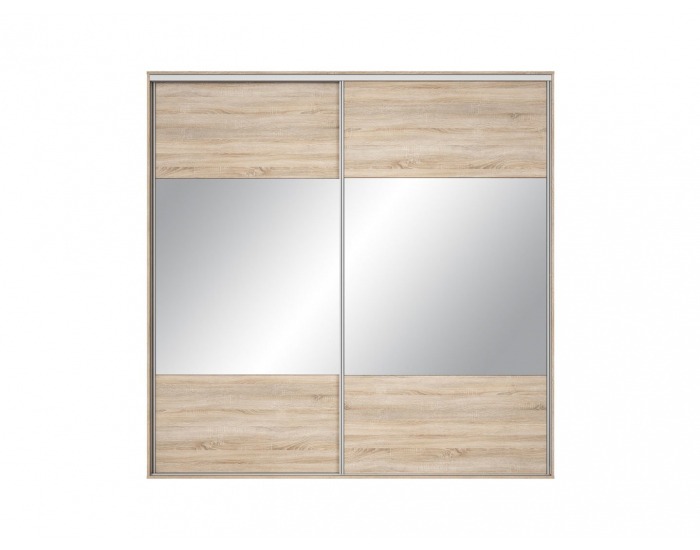 Šatníková skriňa s posuvnými dverami a zrkadlom Nadir 230 - dub sonoma